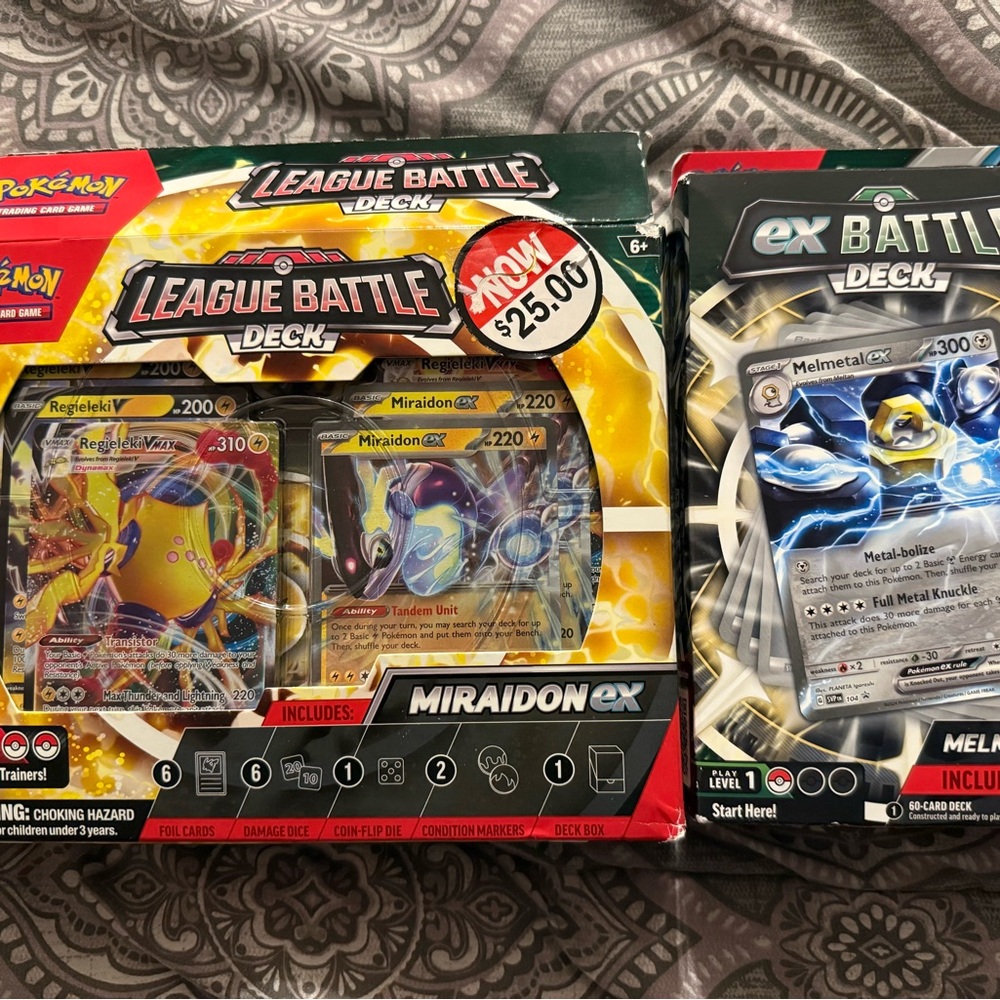 Brand new Pokemon League Battle & EX Battle Deck & 3 oversized cards